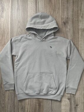 Abercrombie Kids Boys Light Gray Pullover Hoodie Relaxed Fit Size 13/14